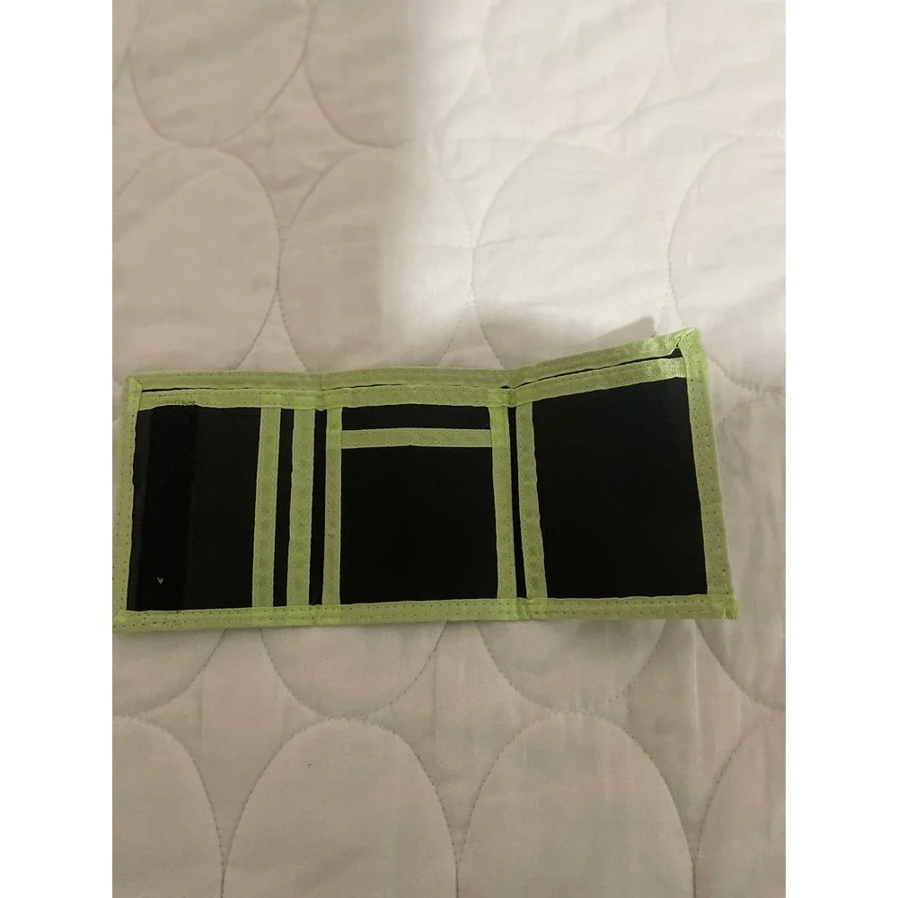 Star Wars The Mandalorian Grogu Baby Yoda Kids Trifold Wallet Black Green Canvas